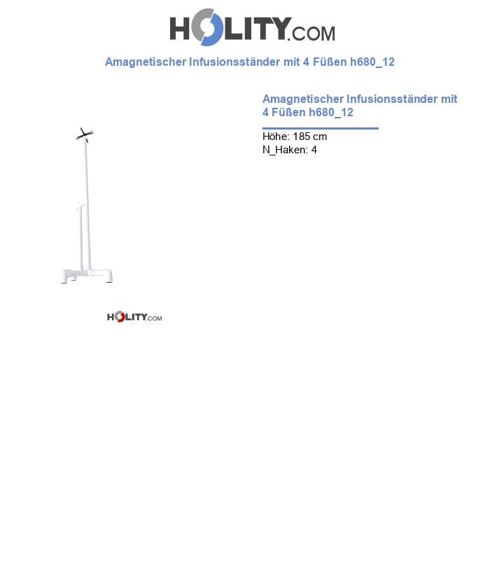 Amagnetischer Infusionsständer mit 4 Füßen h680_12
