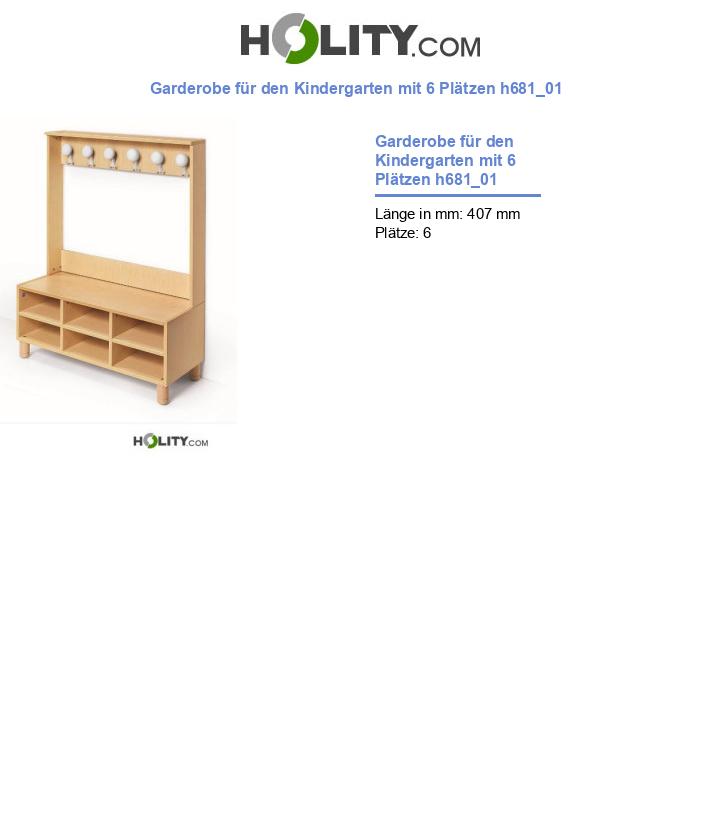 Garderobe für den Kindergarten mit 6 Plätzen h681_01