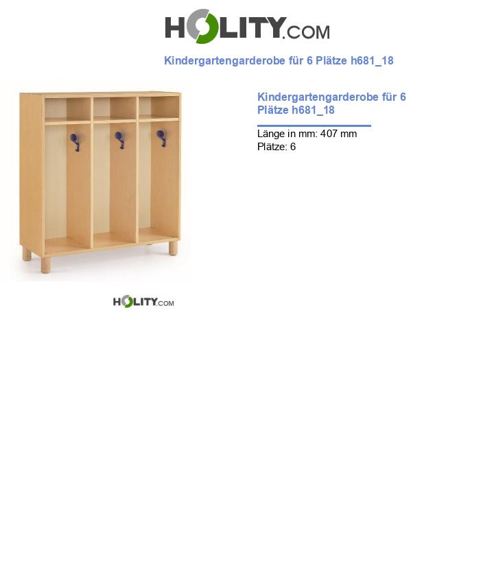 Kindergartengarderobe für 6 Plätze h681_18