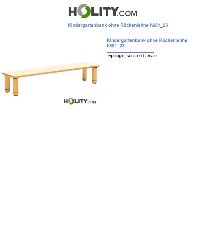 Kindergartenbank ohne Rückenlehne h681_23