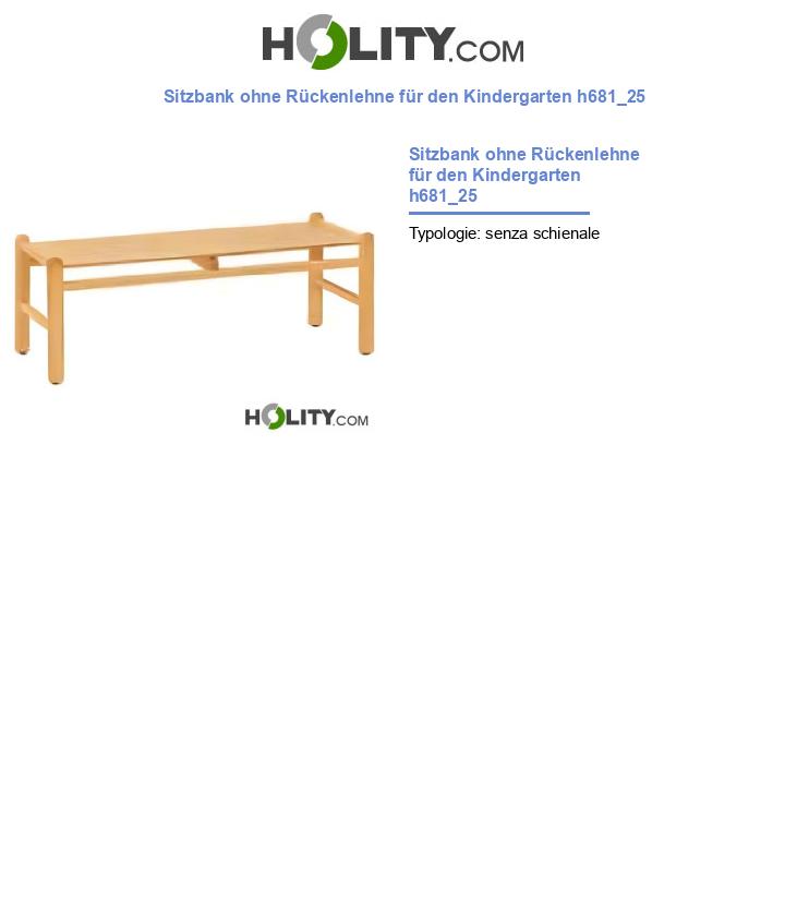 Sitzbank ohne Rückenlehne für den Kindergarten h681_25