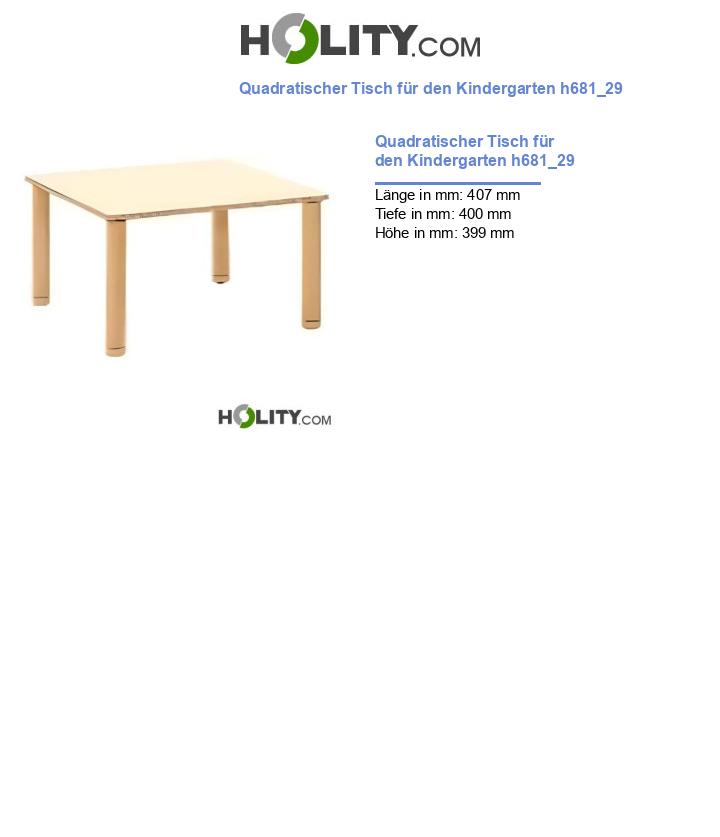 Quadratischer Tisch für den Kindergarten h681_29