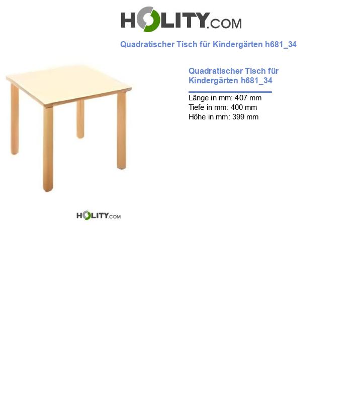 Quadratischer Tisch für Kindergärten h681_34