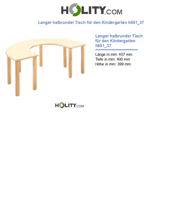 Langer halbrunder Tisch für den Kindergarten h681_37