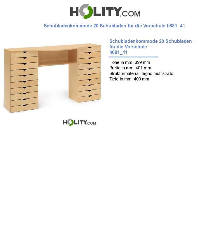 Schubladenkommode 20 Schubladen für die Vorschule h681_41