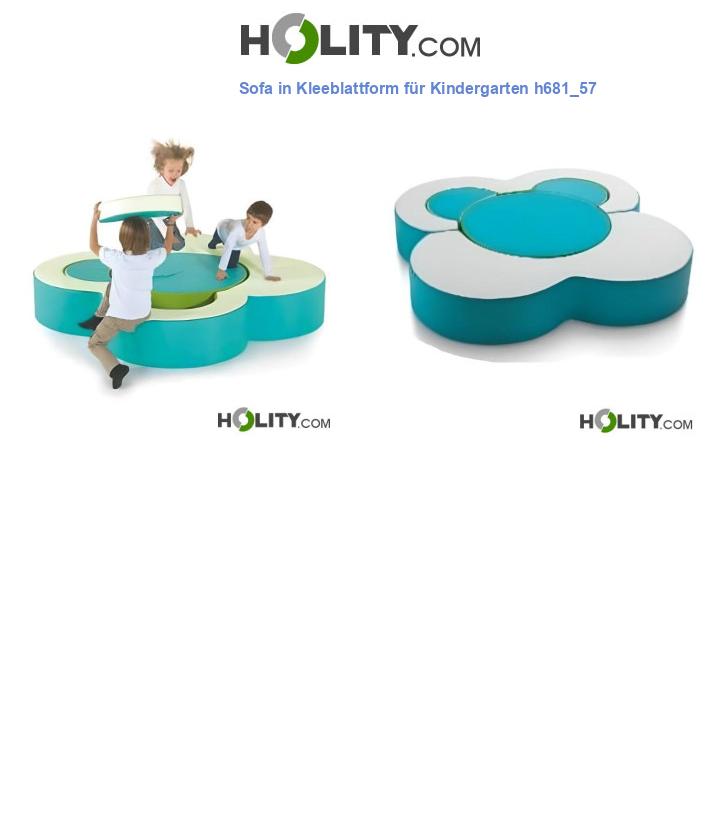 Sofa in Kleeblattform für Kindergarten h681_57