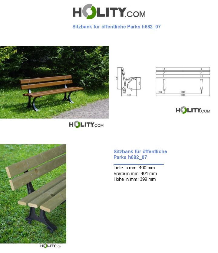 Sitzbank für öffentliche Parks h682_07