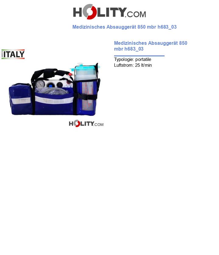Medizinisches Absauggerät 850 mbr h683_03