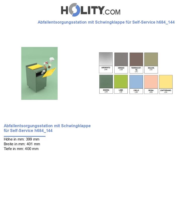 Abfallentsorgungsstation mit Schwingklappe für Self-Service h684_144