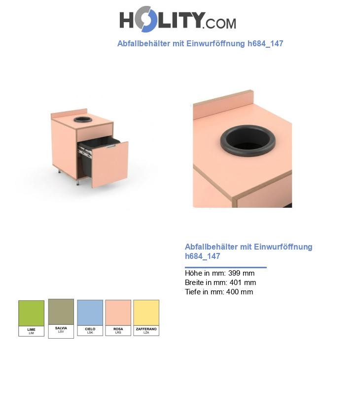 Abfallbehälter mit Einwurföffnung h684_147