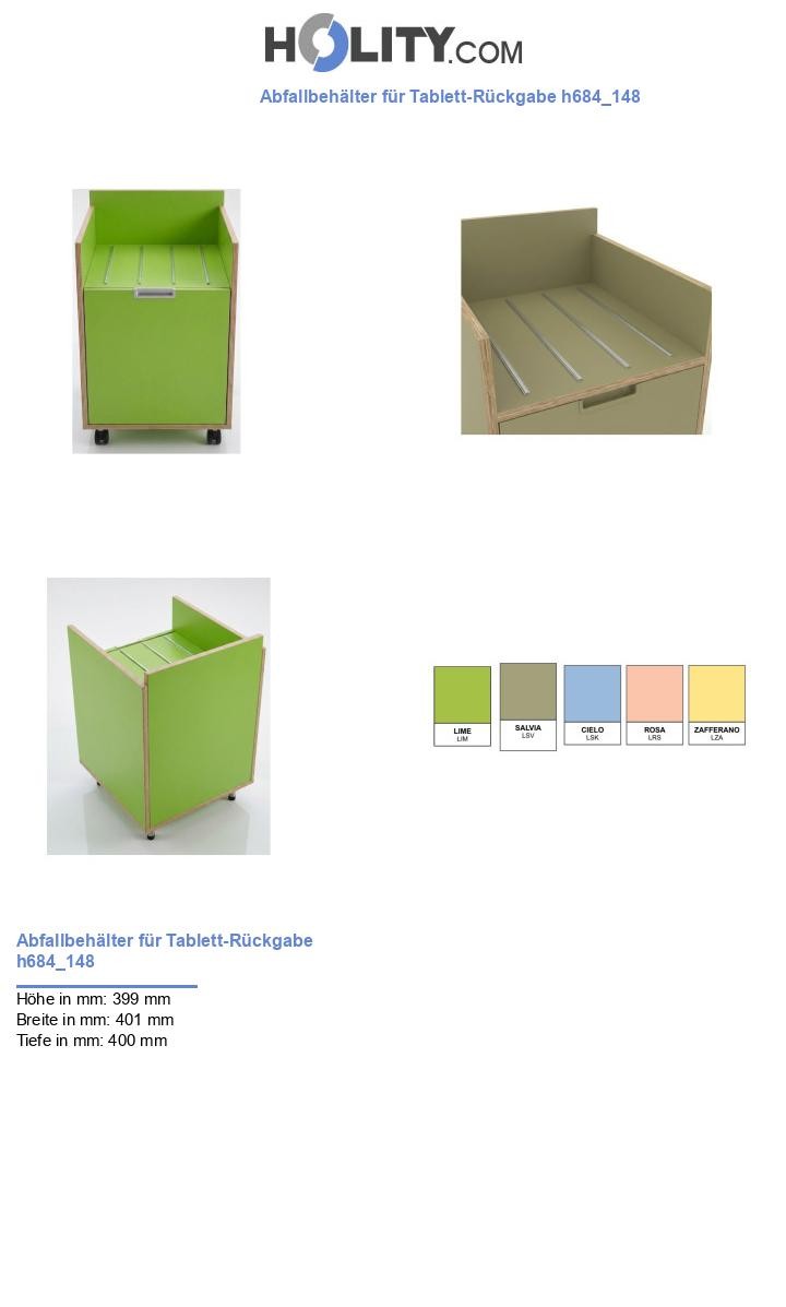 Abfallbehälter für Tablett-Rückgabe h684_148