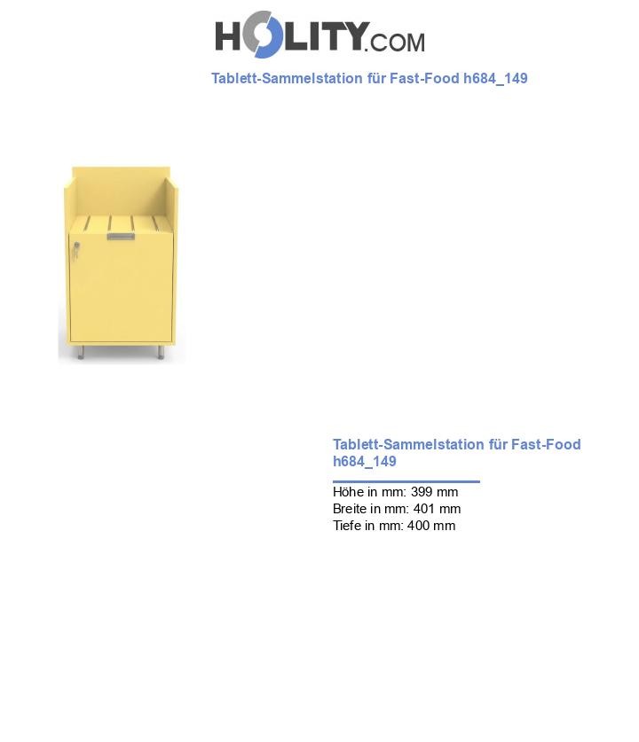 Tablett-Sammelstation für Fast-Food h684_149