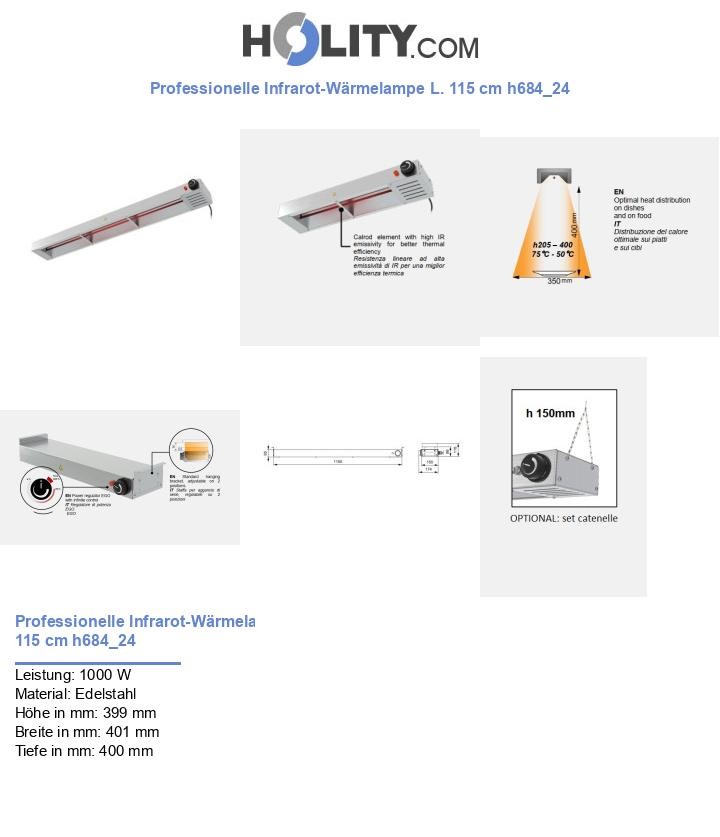 Professionelle Infrarot-Wärmelampe L. 115 cm h684_24