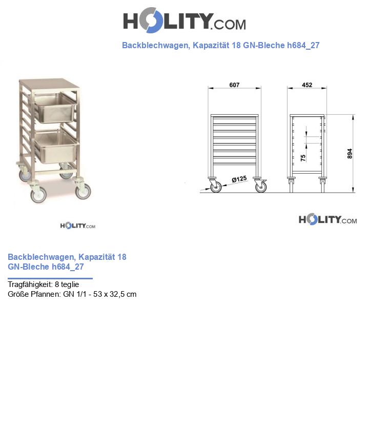 Backblechwagen, Kapazität 18 GN-Bleche h684_27
