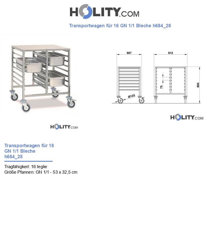 Transportwagen für 16 GN 1/1 Bleche h684_28