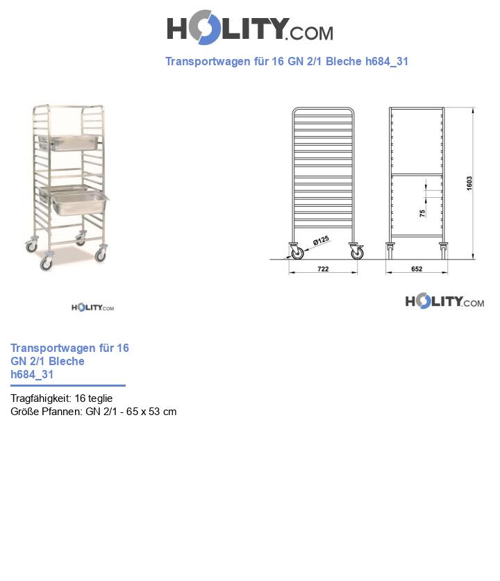 Transportwagen für 16 GN 2/1 Bleche h684_31