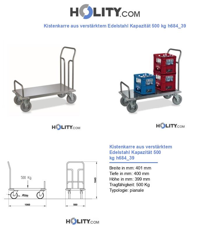 Kistenkarre aus verstärktem Edelstahl Kapazität 500 kg h684_39
