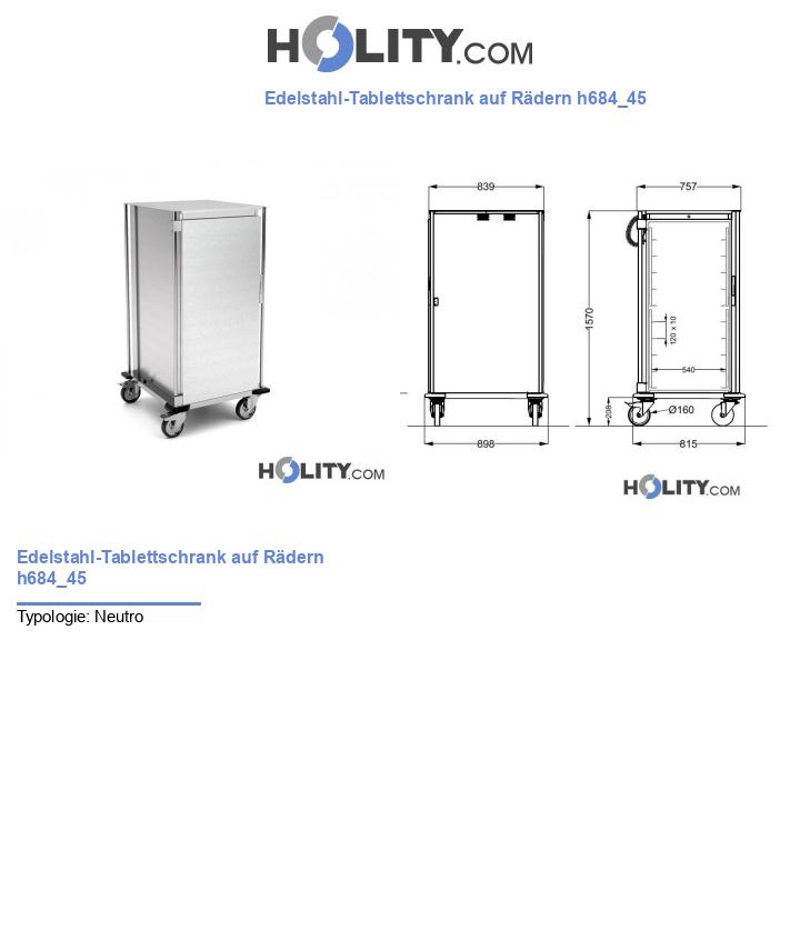 Edelstahl-Tablettschrank auf Rädern h684_45