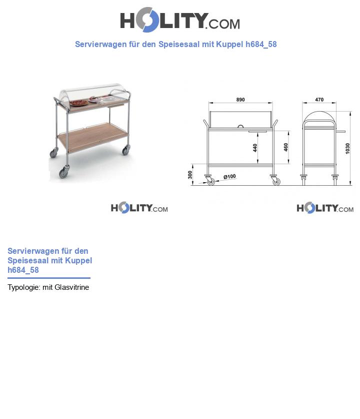 Servierwagen für den Speisesaal mit Kuppel h684_58