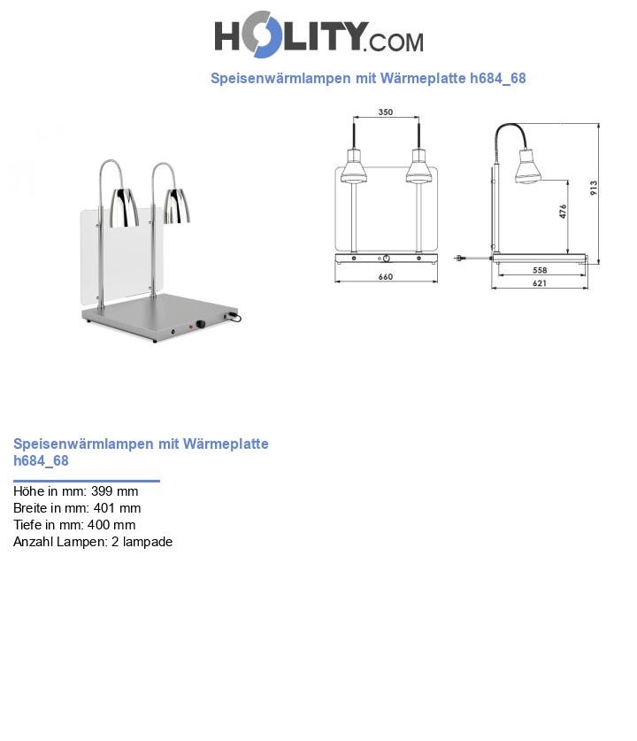 Speisenwärmlampen mit Wärmeplatte h684_68