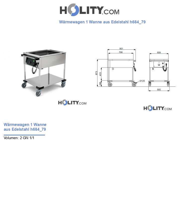 Wärmewagen 1 Wanne aus Edelstahl h684_79