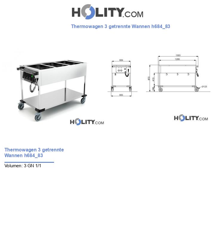 Thermowagen 3 getrennte Wannen h684_83