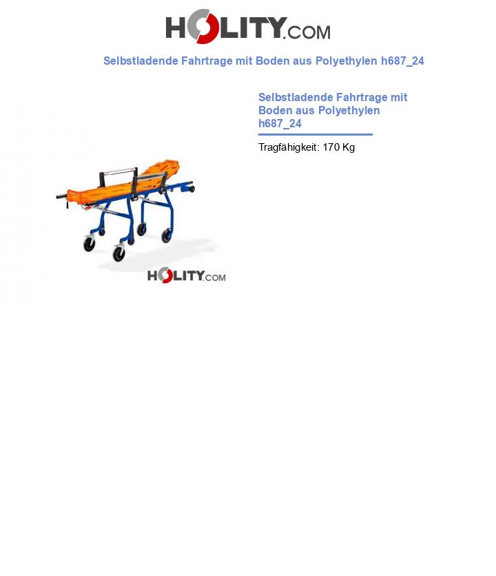 Selbstladende Fahrtrage mit Boden aus Polyethylen h687_24