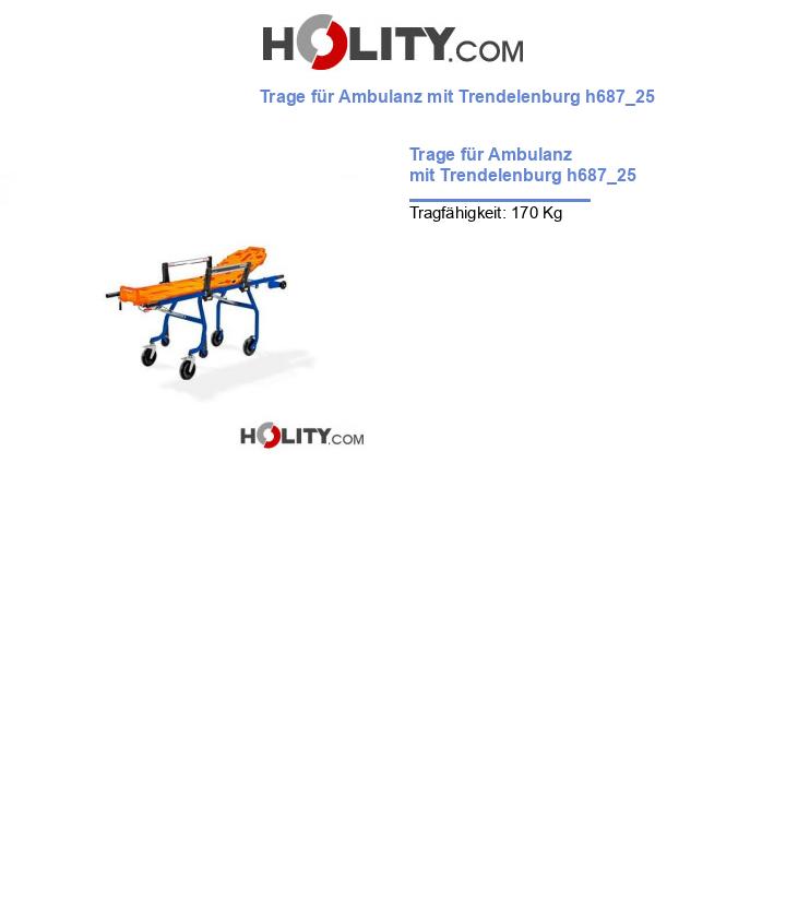 Trage für Ambulanz mit Trendelenburg h687_25