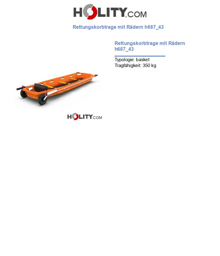 Rettungskorbtrage mit Rädern h687_43
