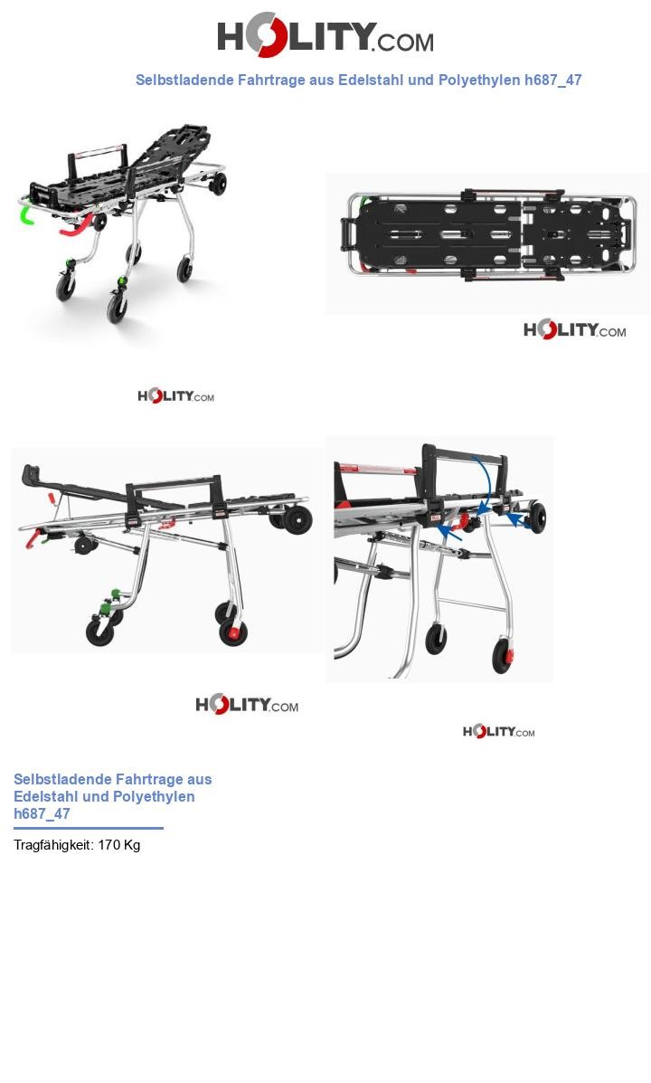 Selbstladende Fahrtrage aus Edelstahl und Polyethylen h687_47