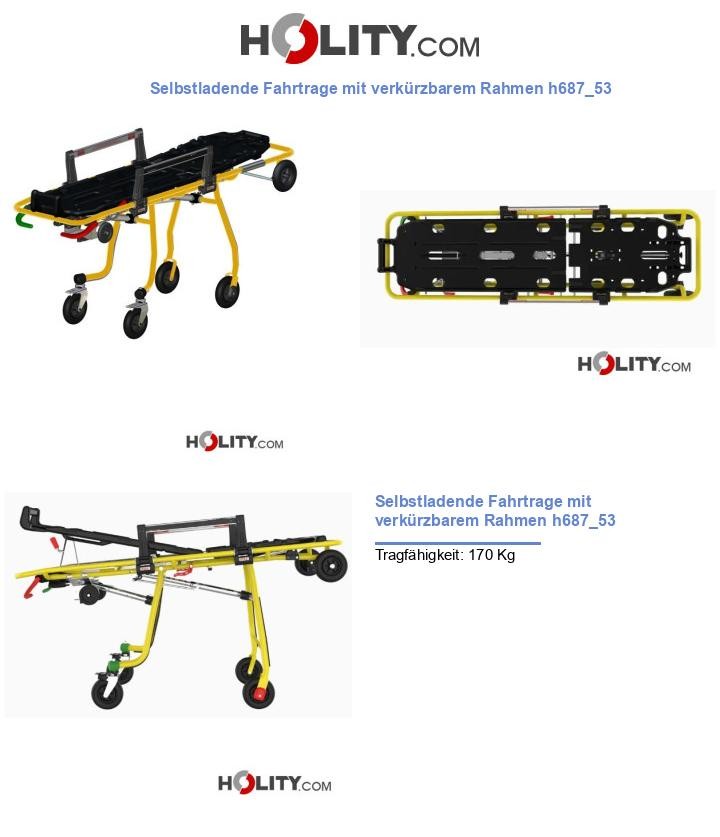 Selbstladende Fahrtrage mit verkürzbarem Rahmen h687_53