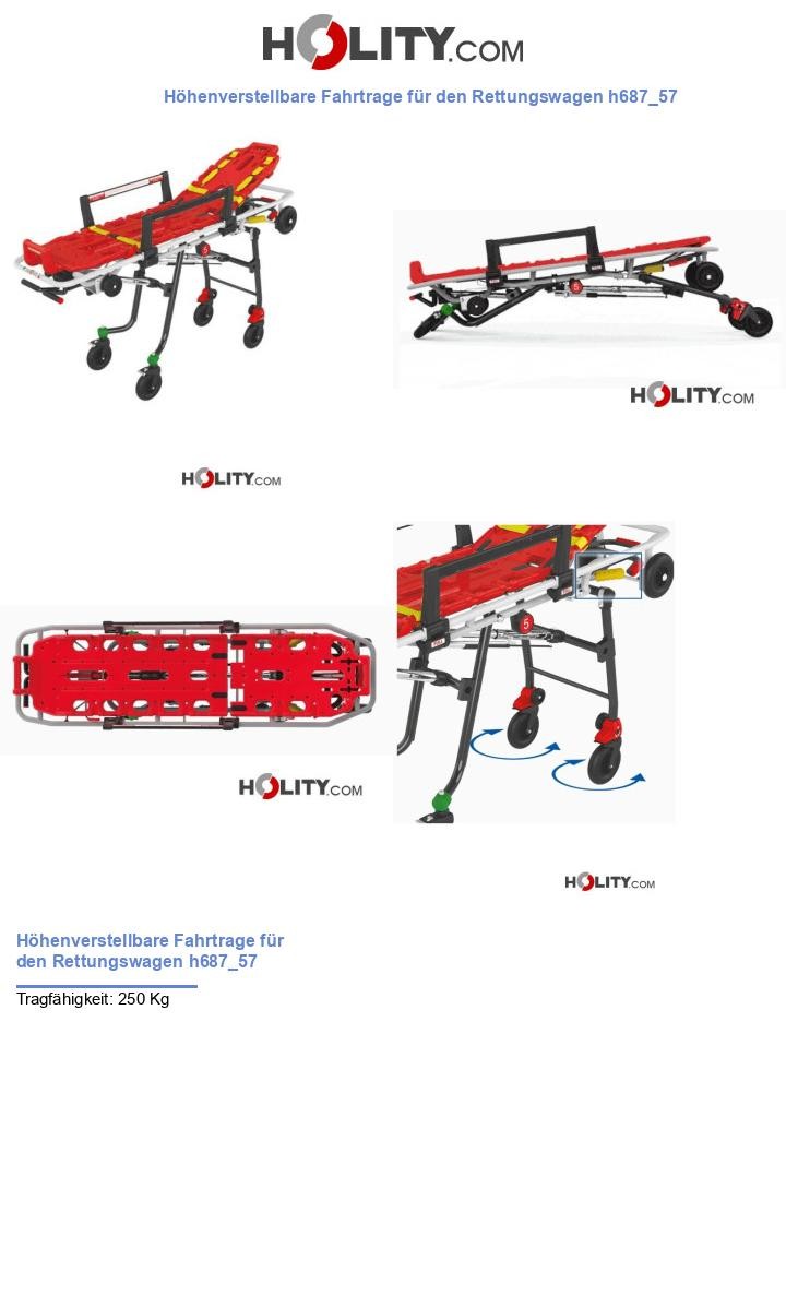 Höhenverstellbare Fahrtrage für den Rettungswagen h687_57