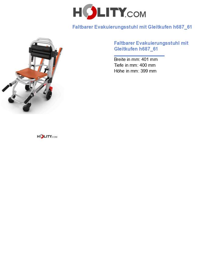 Faltbarer Evakuierungsstuhl mit Gleitkufen h687_61