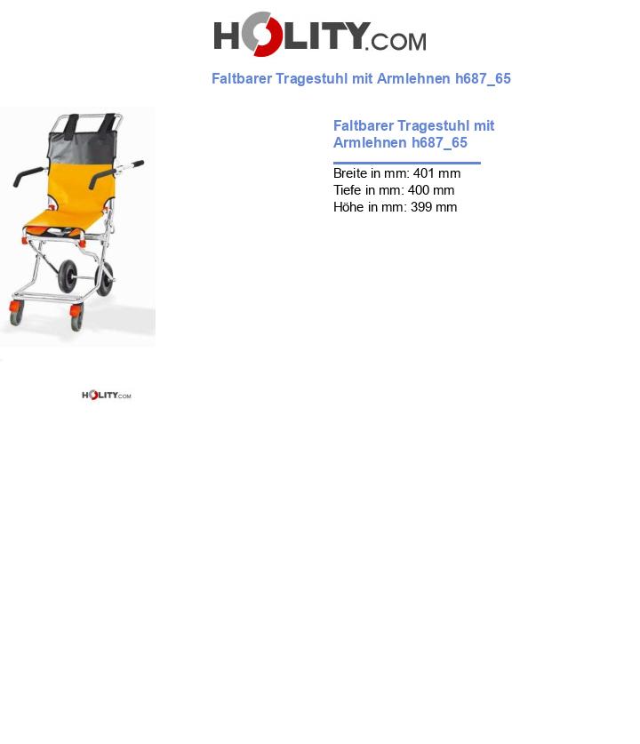 Faltbarer Tragestuhl mit Armlehnen h687_65
