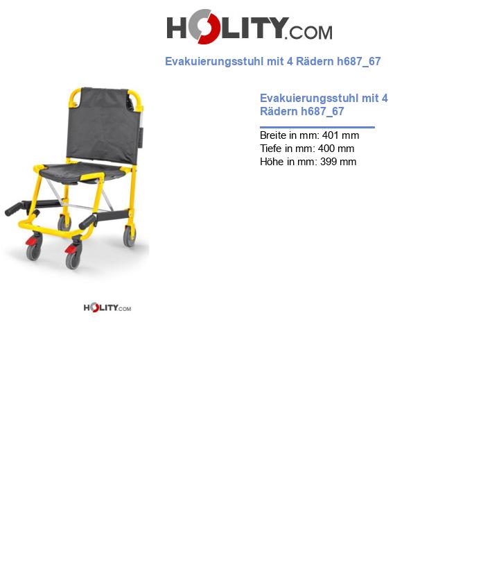 Evakuierungsstuhl mit 4 Rädern h687_67