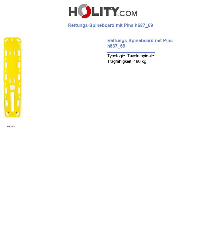 Rettungs-Spineboard mit Pins h687_69