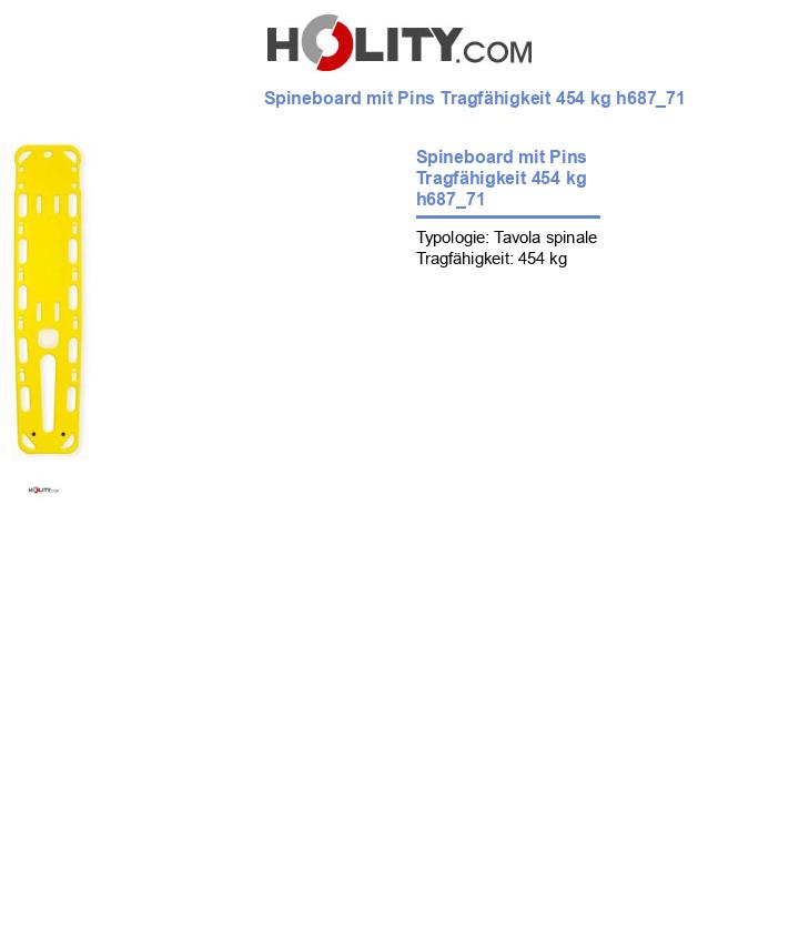 Spineboard mit Pins Tragfähigkeit 454 kg h687_71