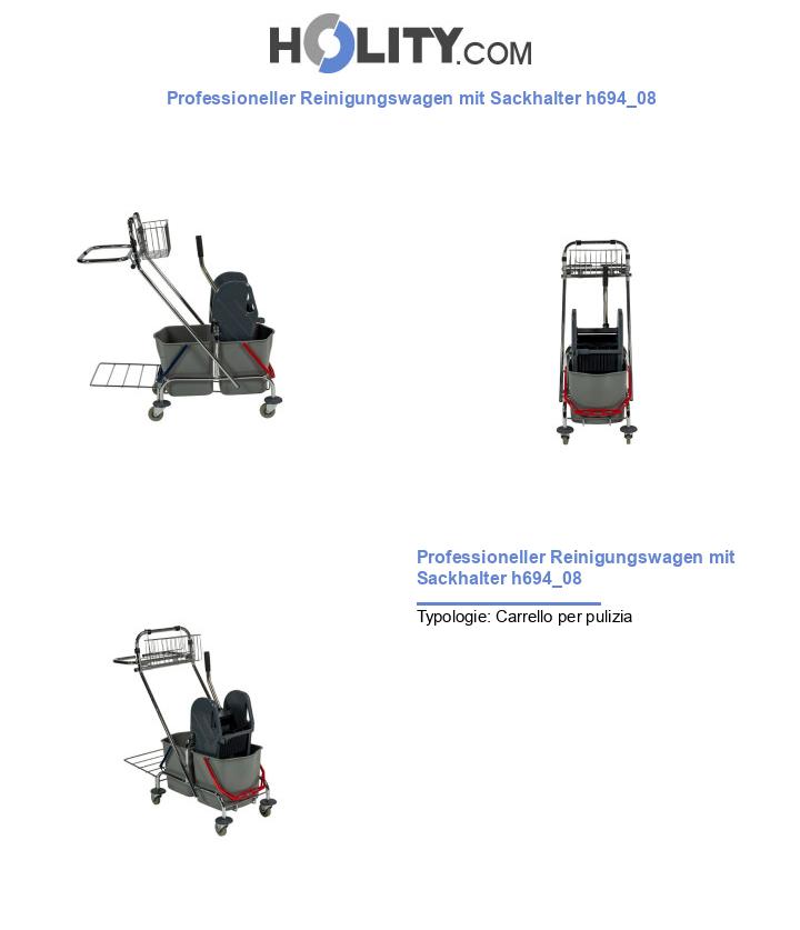 Professioneller Reinigungswagen mit Sackhalter h694_08
