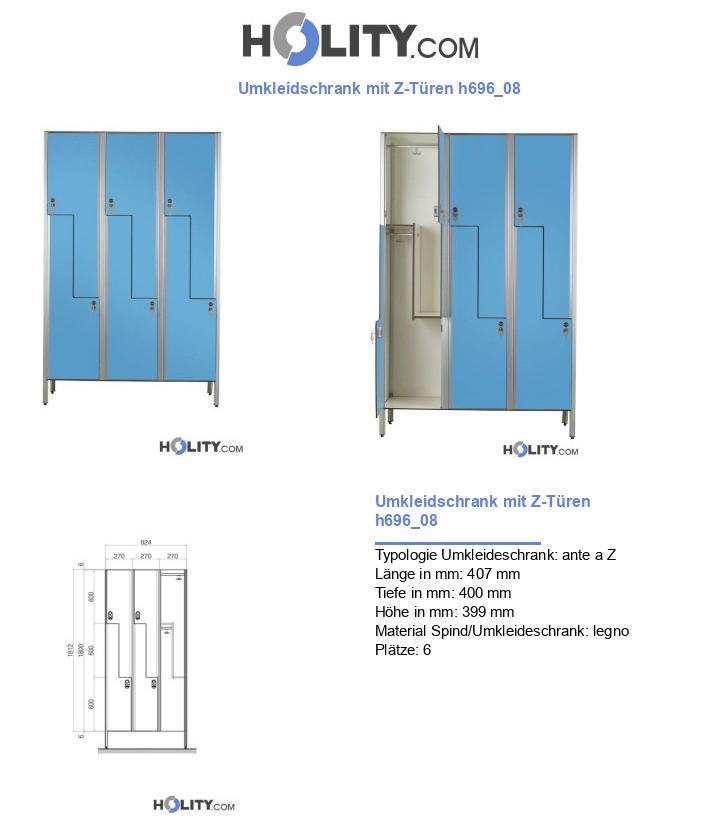 Umkleidschrank mit Z-Türen h696_08