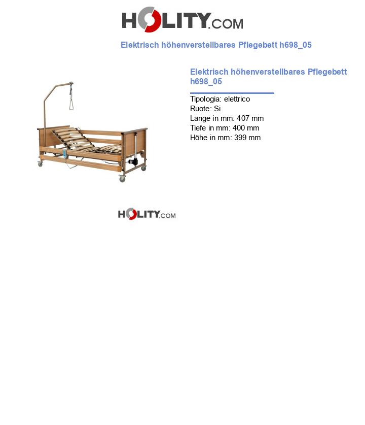 Elektrisch höhenverstellbares Pflegebett h698_05