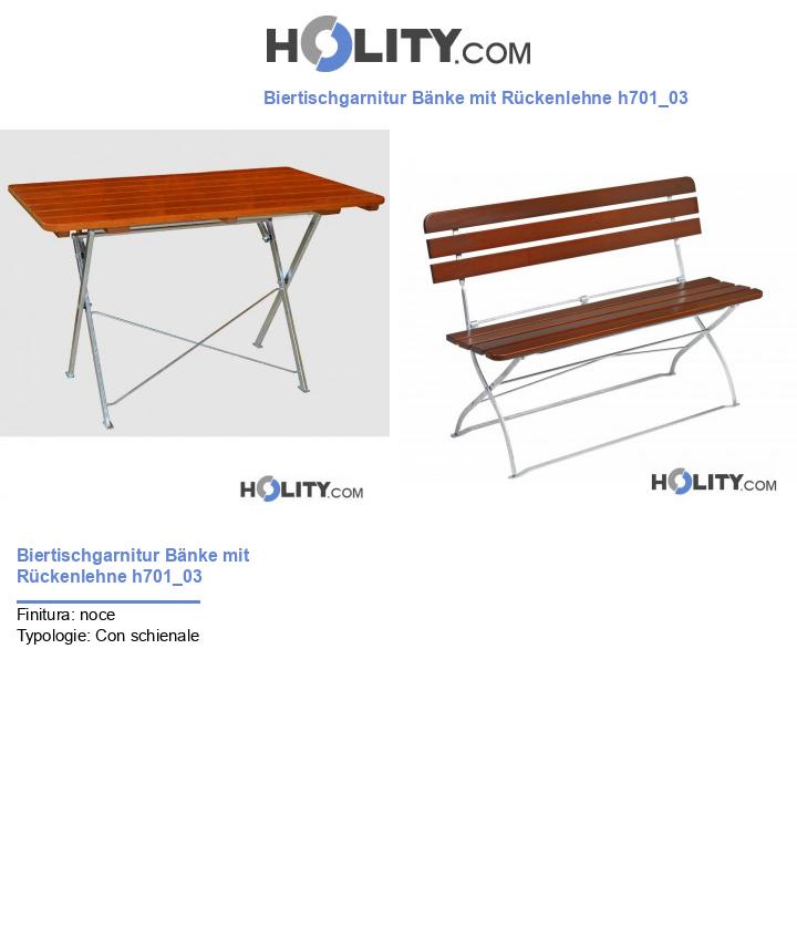 Biertischgarnitur Bänke mit Rückenlehne h701_03