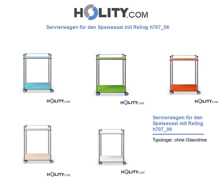 Servierwagen für den Speisesaal mit Reling h707_06