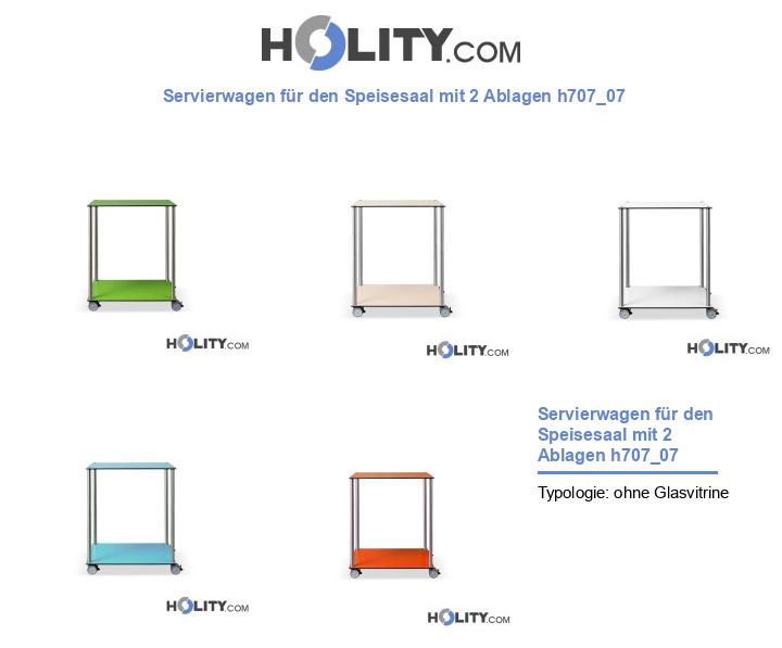 Servierwagen für den Speisesaal mit 2 Ablagen h707_07