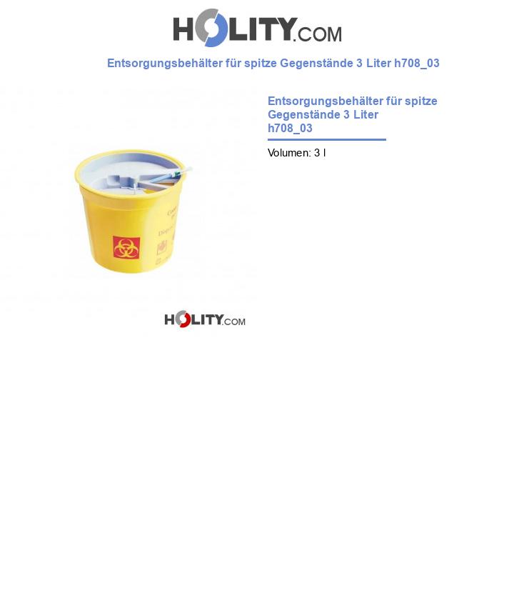Entsorgungsbehälter für spitze Gegenstände 3 Liter h708_03