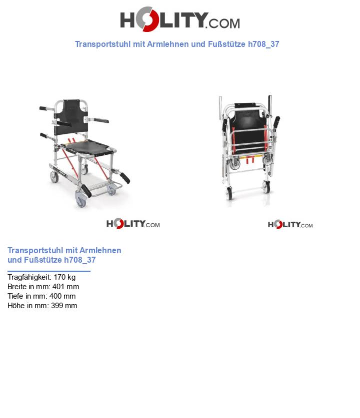Transportstuhl mit Armlehnen und Fußstütze h708_37