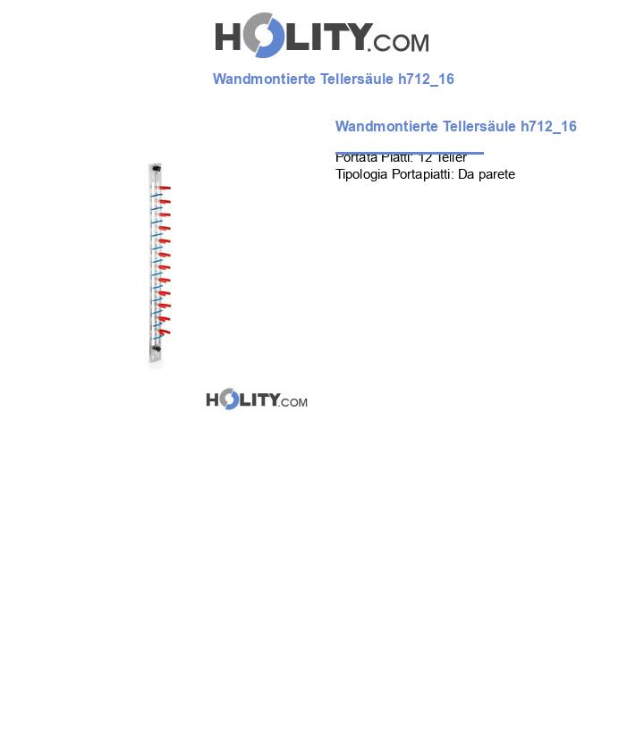 Wandmontierte Tellersäule h712_16