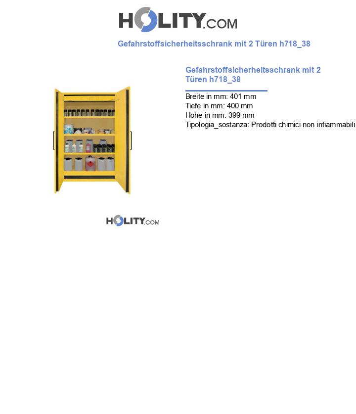 Gefahrstoffsicherheitsschrank mit 2 Türen h718_38