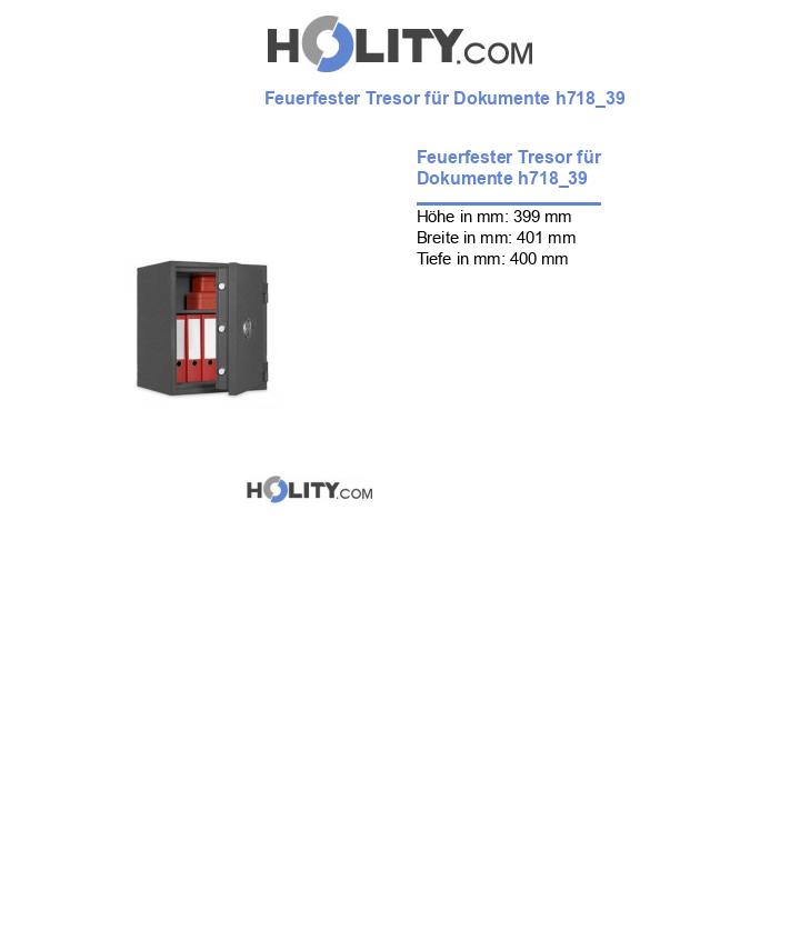 Feuerfester Tresor für Dokumente h718_39