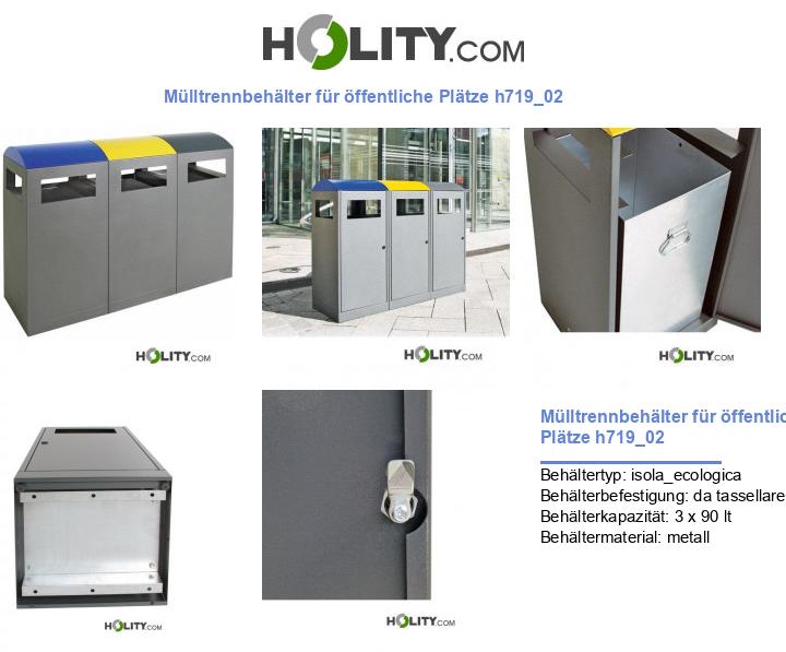 Mülltrennbehälter für öffentliche Plätze h719_02