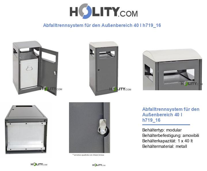Abfalltrennsystem für den Außenbereich 40 l h719_16